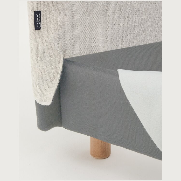 Кровать Valma из жемчужного шенилла со съемным чехлом для матраса 90 x 200 см