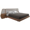 Кровать 7175 из ореха и серой ткани для матраса 180x200 см