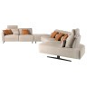 Модульный 5-местный диван 6274 с правым шезлонгом из ткани песочного цвета