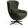 Поворотное кресло Sorile из темно-зеленой синели