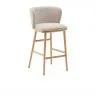 Ciselia Полубарный стул из бежевого шенилла и ясеня в натуральной отделке