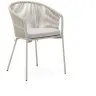 Стул Yanet с синтетической веревкой цвета экрю и ножками из оцинкованной стали