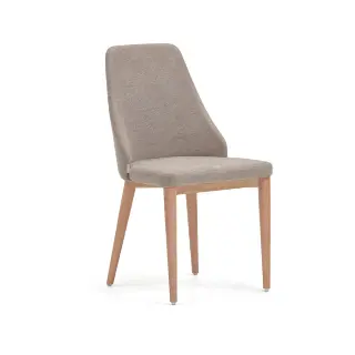 Rosie Стул из коричневой синели с ножками из массива ясеня