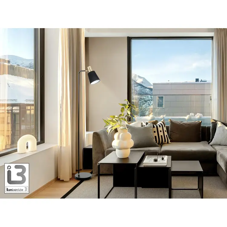 Gisela Торшер 1L черный-латунный