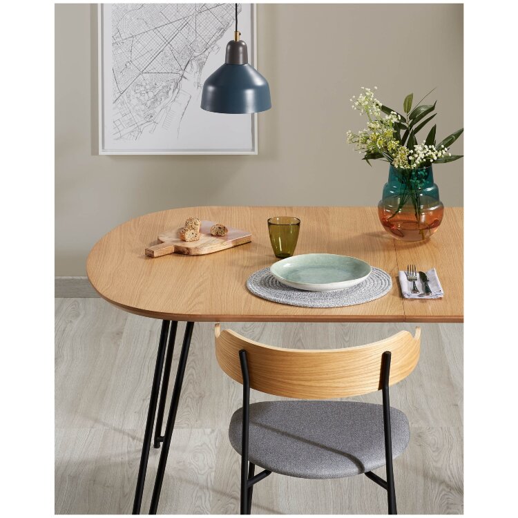 Стол Novaks 140 (220) х90 черный, шпон натуральный