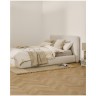 Кровать Martina со съемным чехлом из шенилла цвета экрю 180 x 200