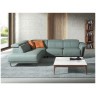 Угловой диван- реклайнер с левым шезлонгом 6251 из бирюзовой кожи