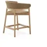 Arinella Полубарный стул из массива акации и коричневой веревки 65 см