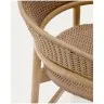 Arinella Полубарный стул из массива акации и коричневой веревки 65 см