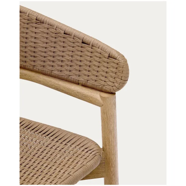 Arinella Полубарный стул из массива акации и коричневой веревки 65 см