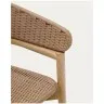 Arinella Полубарный стул из массива акации и коричневой веревки 65 см