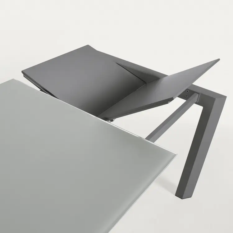 Стол Atta 160 (220) x90 антрацит, темно-серый, стекло