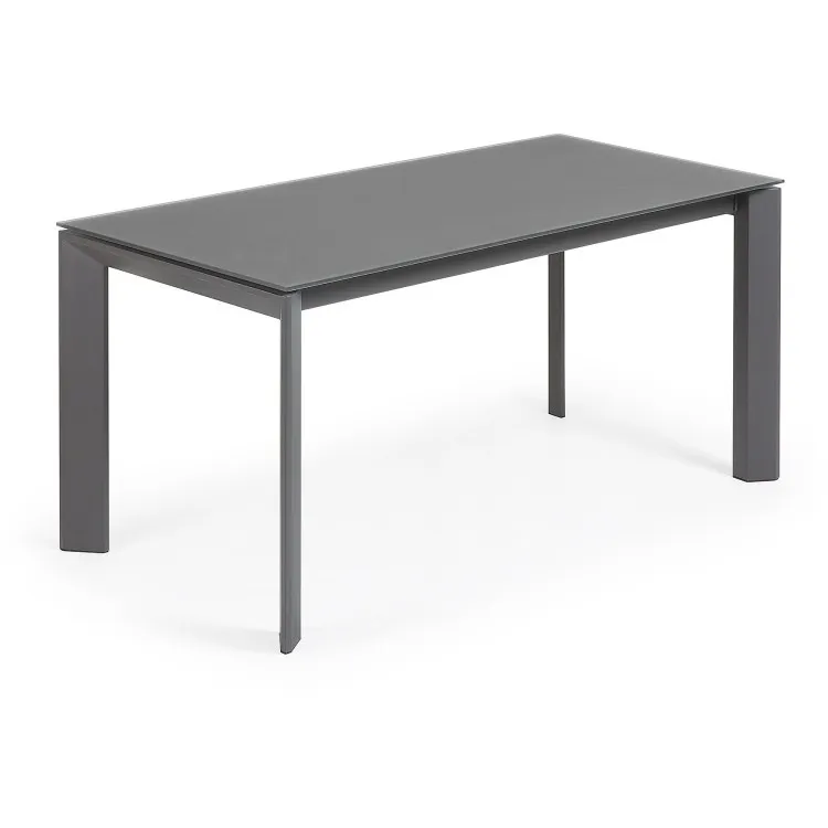 Стол Atta 160 (220) x90 антрацит, темно-серый, стекло