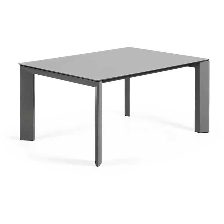 Стол Atta 160 (220) x90 антрацит, темно-серый, стекло