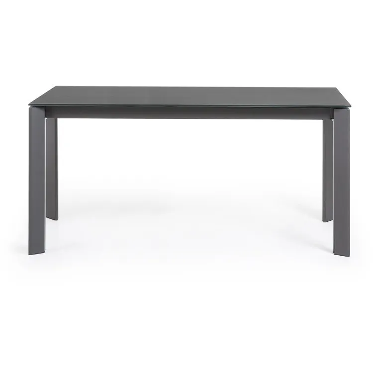 Стол Atta 160 (220) x90 антрацит, темно-серый, стекло
