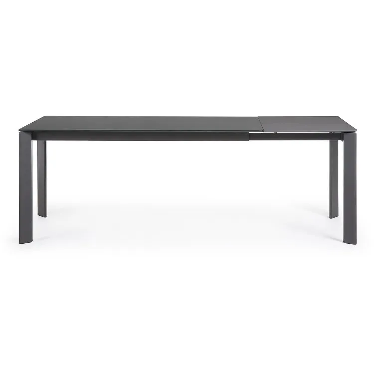 Стол Atta 160 (220) x90 антрацит, темно-серый, стекло
