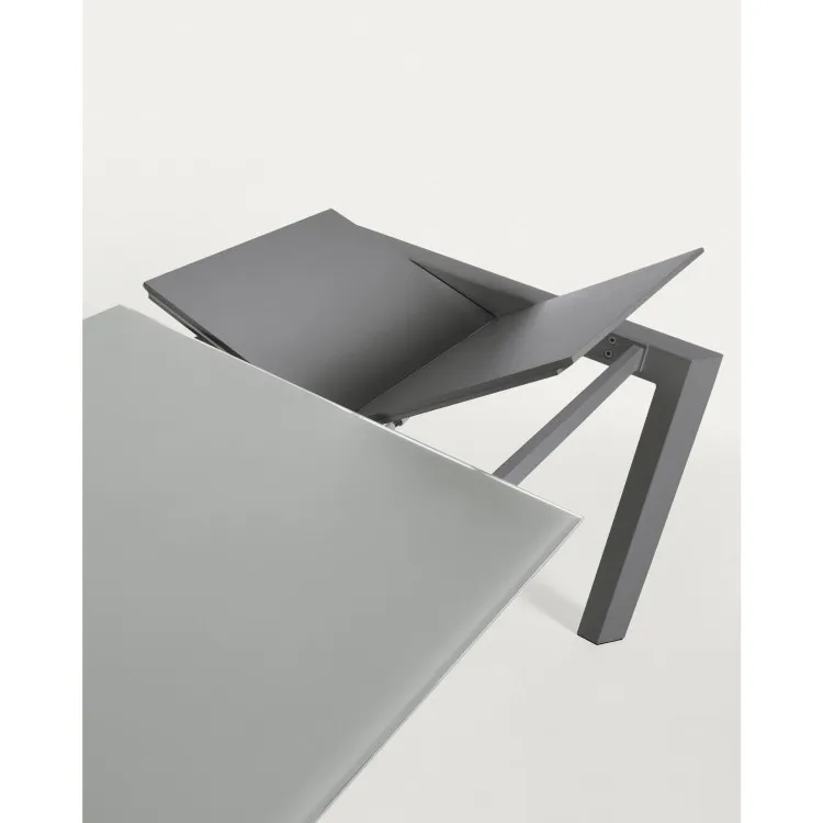 Стол Atta 160 (220) x90 антрацит, темно-серый, стекло