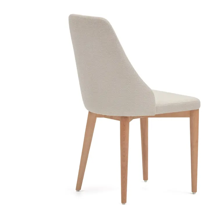 Rosie Стул из бежевой синели с ножками из массива ясеня