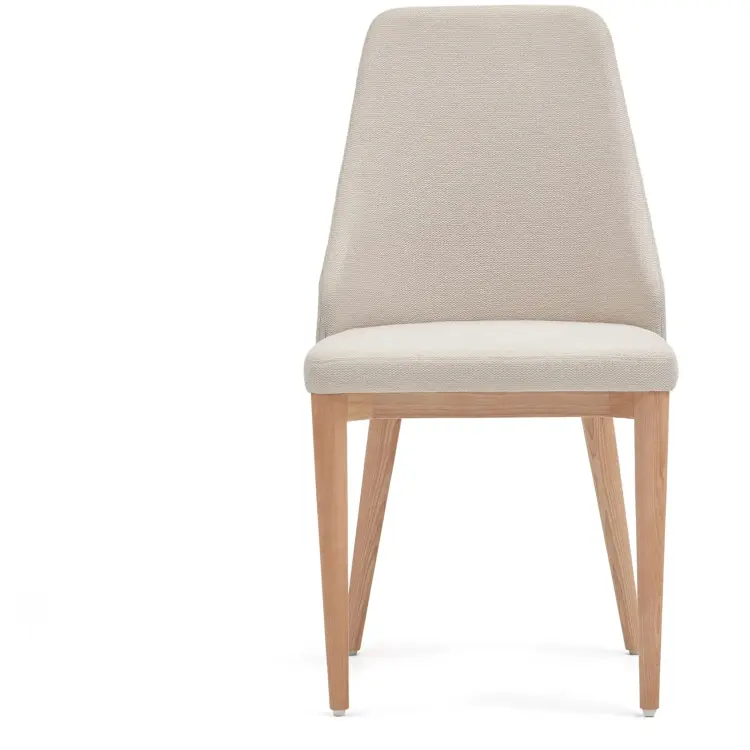 Rosie Стул из бежевой синели с ножками из массива ясеня