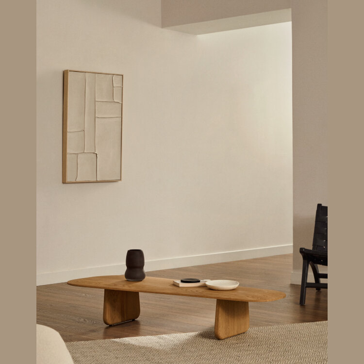 Журнальный столик Pirita из массива дуба в натуральной отделке, 146