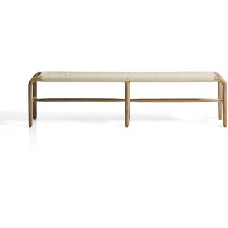 Скамейка Alipa из массива акации и веревки цвета экрю