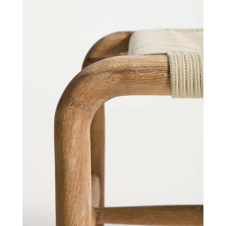 Скамейка Alipa из массива акации и веревки цвета экрю