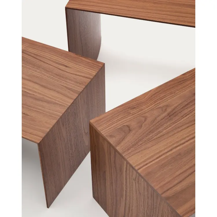 Litto Комплект из 3-х столиков из орехового шпона с отделкой натурального цвета