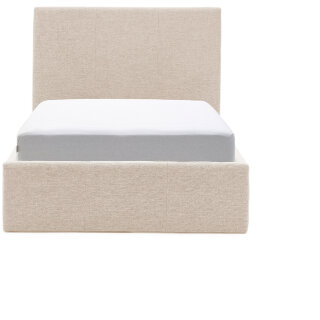 Кровать Nahiri бежевого цвета из шенилла с ящиком для хранения 90 x 200 см