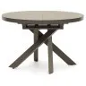 Vashti Круглый раздвижной стол из керамики и стали с коричневой отделкой Ø 120(160) см