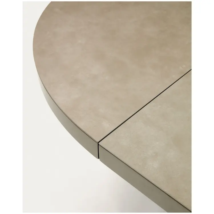 Vashti Круглый раздвижной стол из керамики и стали с коричневой отделкой Ø 120(160) см