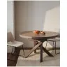 Vashti Круглый раздвижной стол из керамики и стали с коричневой отделкой Ø 120(160) см