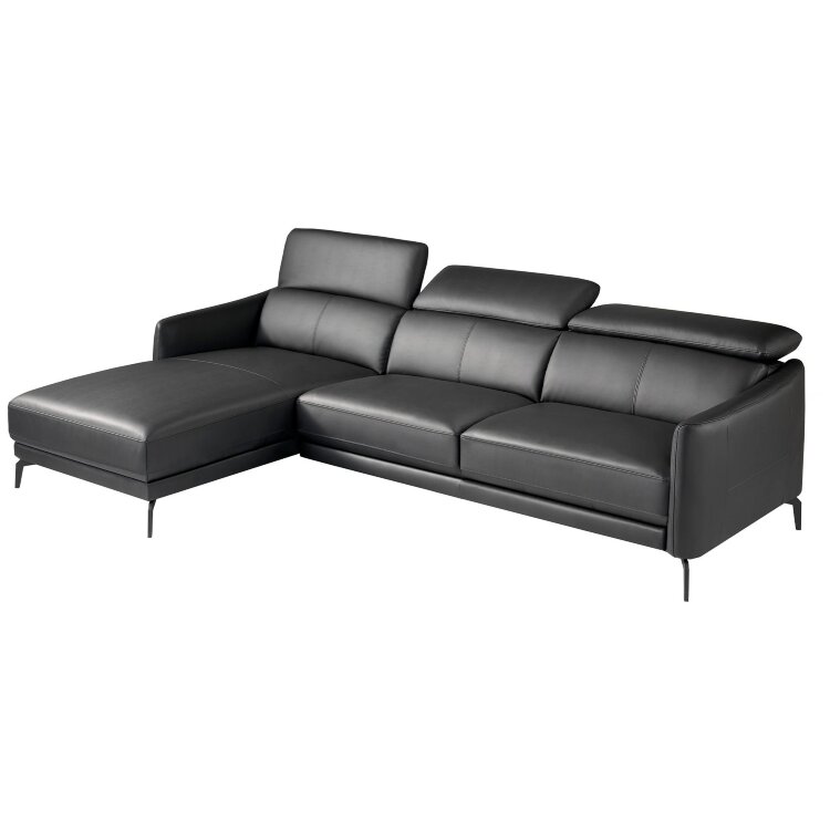 Угловой диван 5359-L /6040 черный кожаный
