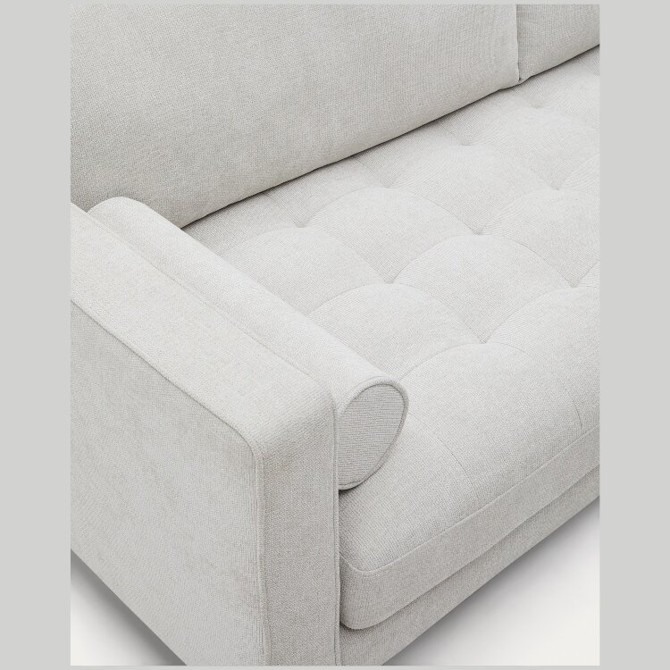 Debra 2-местный диван из перламутровой синели с ножками натурального цвета