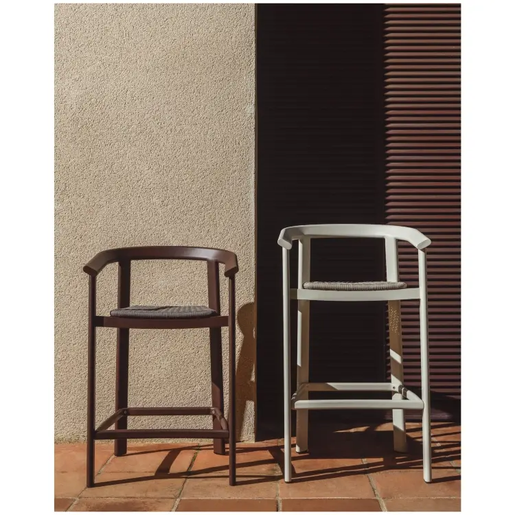 Уличный полубарный стул Erice из алюминия и веревки коричневого цвета, 75 см
