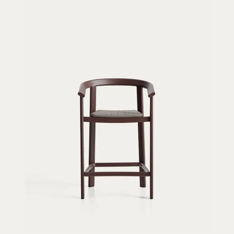 Уличный полубарный стул Erice из алюминия и веревки коричневого цвета, 75 см