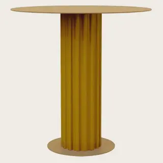 Столик Onica с круглой столешницей, латунный металл, медовый