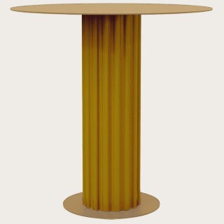 Столик Onica с круглой столешницей, латунный металл, медовый