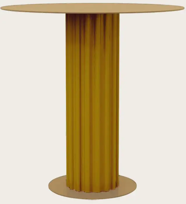 Столик Onica с круглой столешницей, латунный металл, медовый