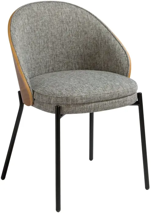 Обеденный стул 4115/DC-S197A из ткани и орехового шпона