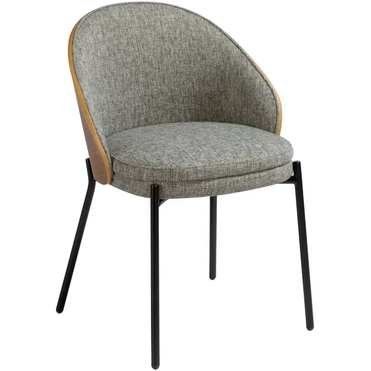 Обеденный стул 4115/DC-S197A из ткани и орехового шпона