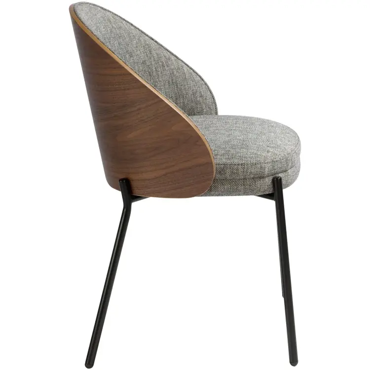 Обеденный стул 4115/DC-S197A из ткани и орехового шпона