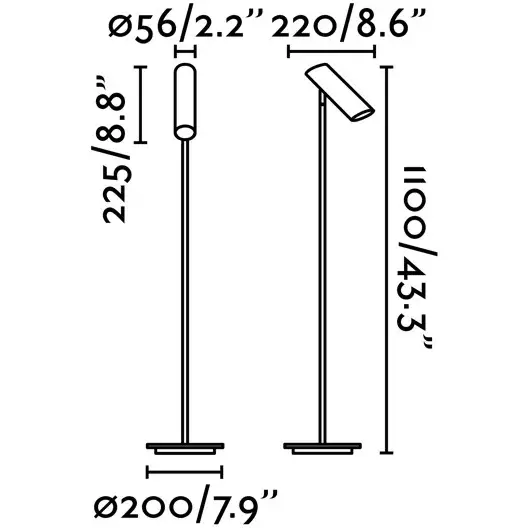 Торшер Link черный