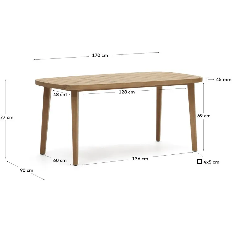 Maset Стол уличный из массива эвкалипта 170 x 90 см