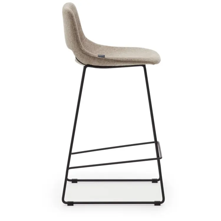 Zahara Полубарный стул коричневый с черными стальными ножками 65 см