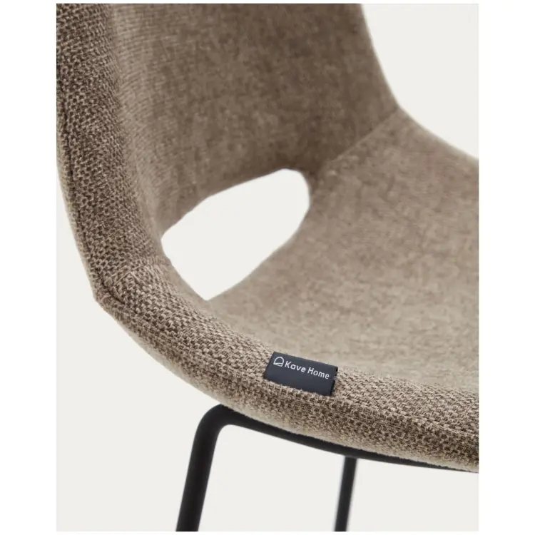 Zahara Полубарный стул коричневый с черными стальными ножками 65 см