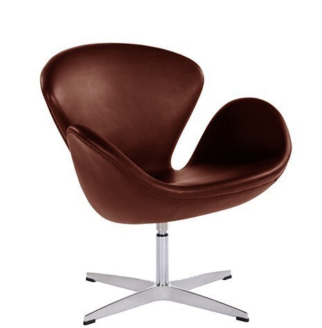 Вращающееся кресло Swan нат. кожа
