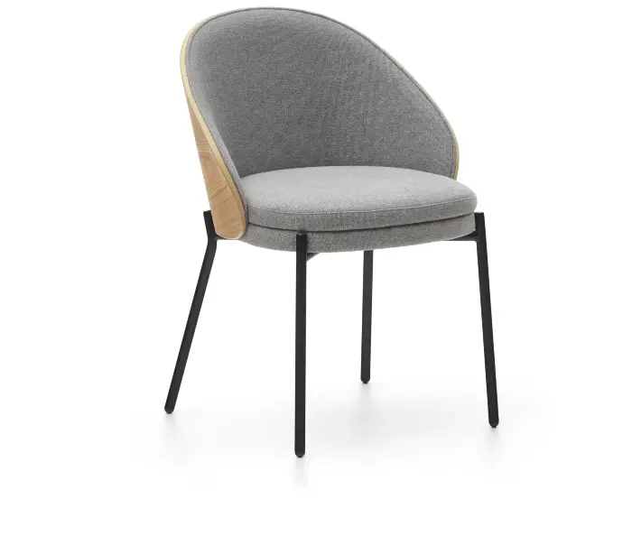 Стул Eamy светло-серый из шпона ясеня с натуральной отделкой