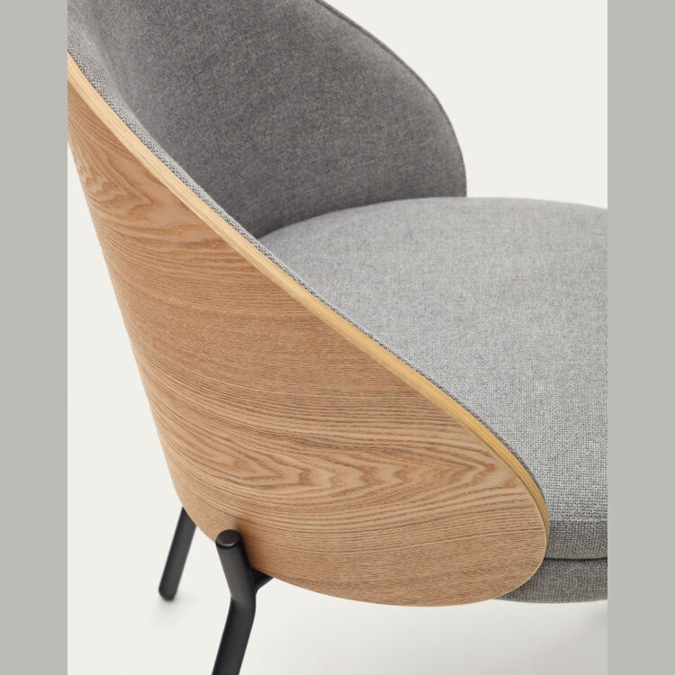 Стул Eamy светло-серый из шпона ясеня с натуральной отделкой