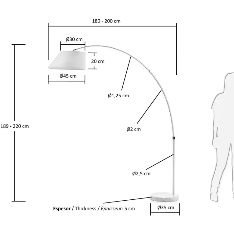 Торшер Lee белый