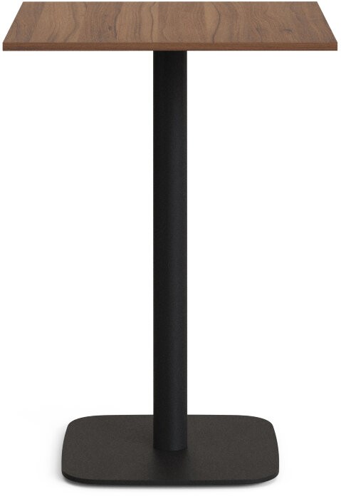 Dina высокий стол из меламина с ореховой отделкой и металлической черной ножкой 60x60x96